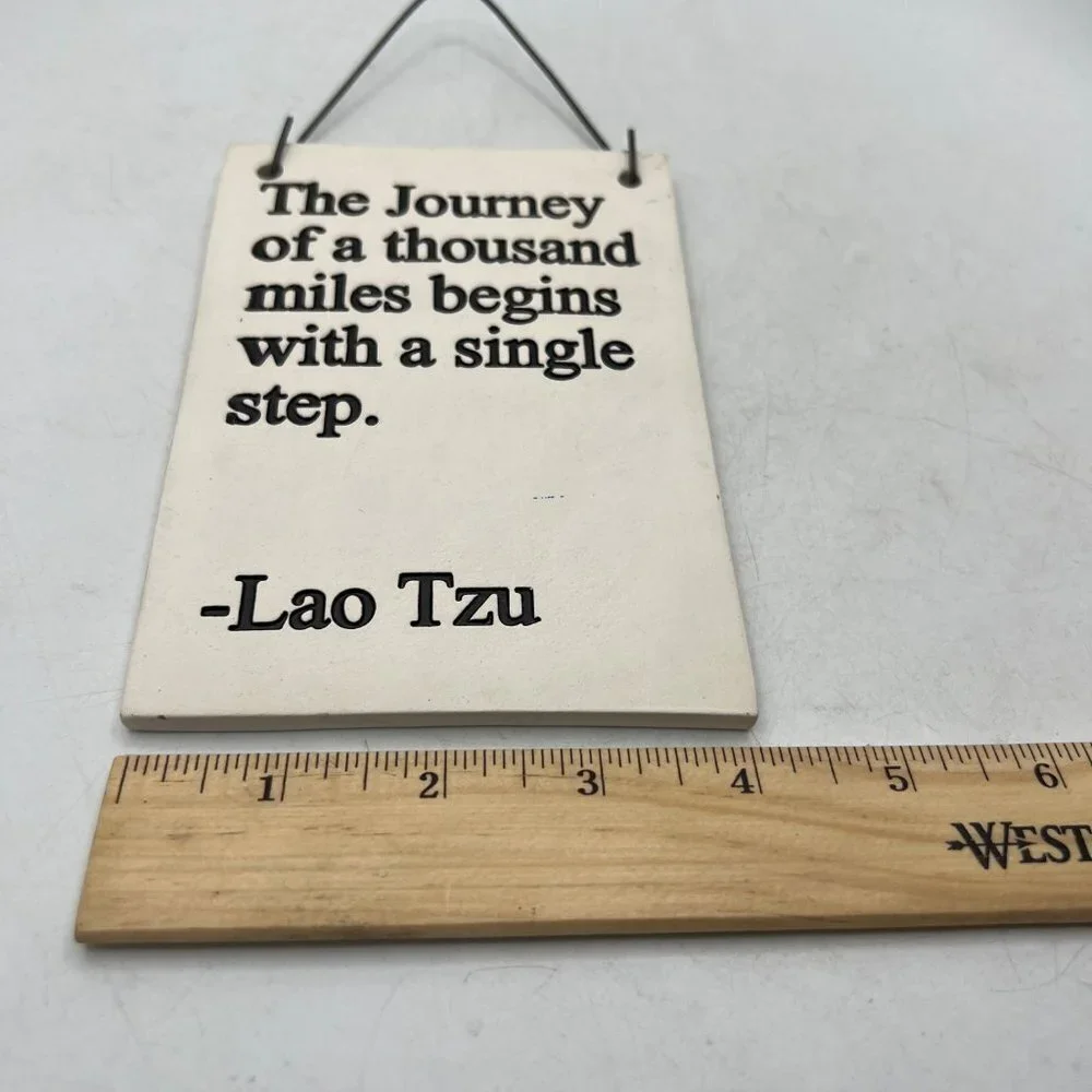 Lao Tzu Wall Plaque Home Decor Ceramic Hanging Text